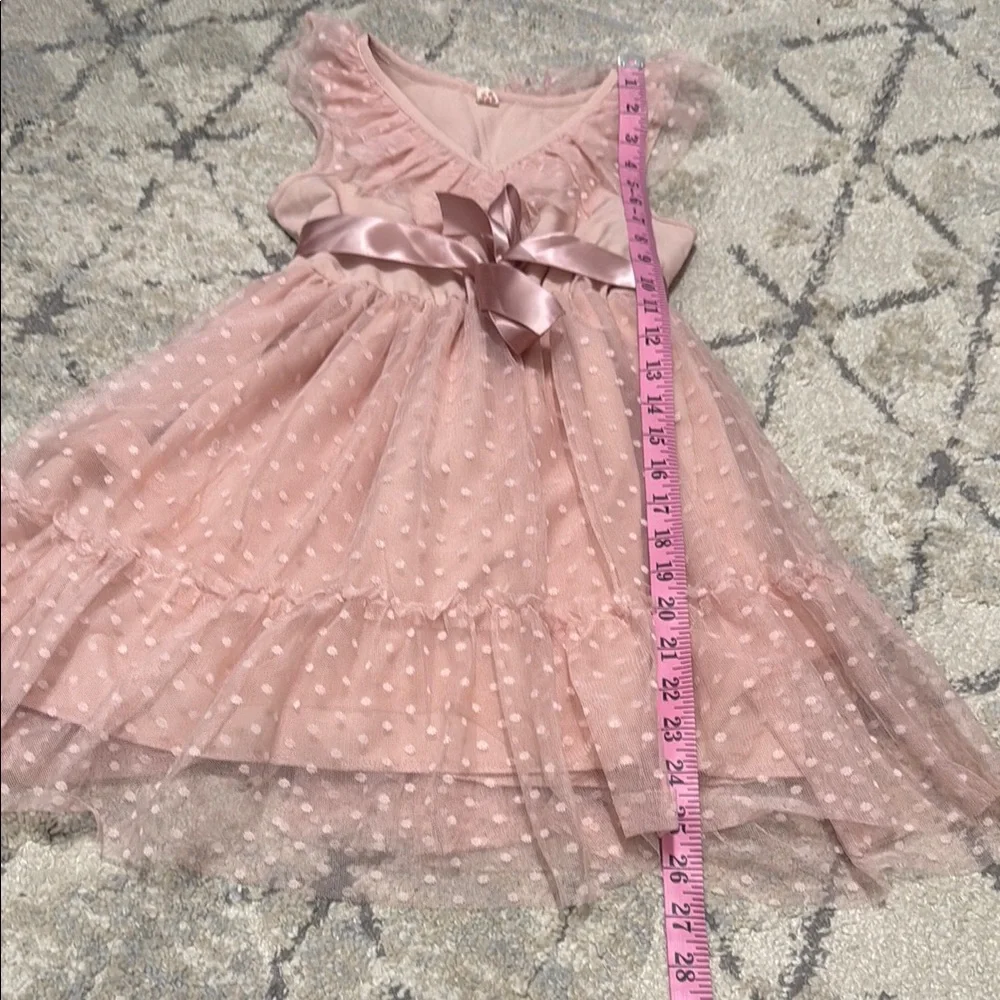 Pink Ruffled Kids Dress - Picture 2 of 7